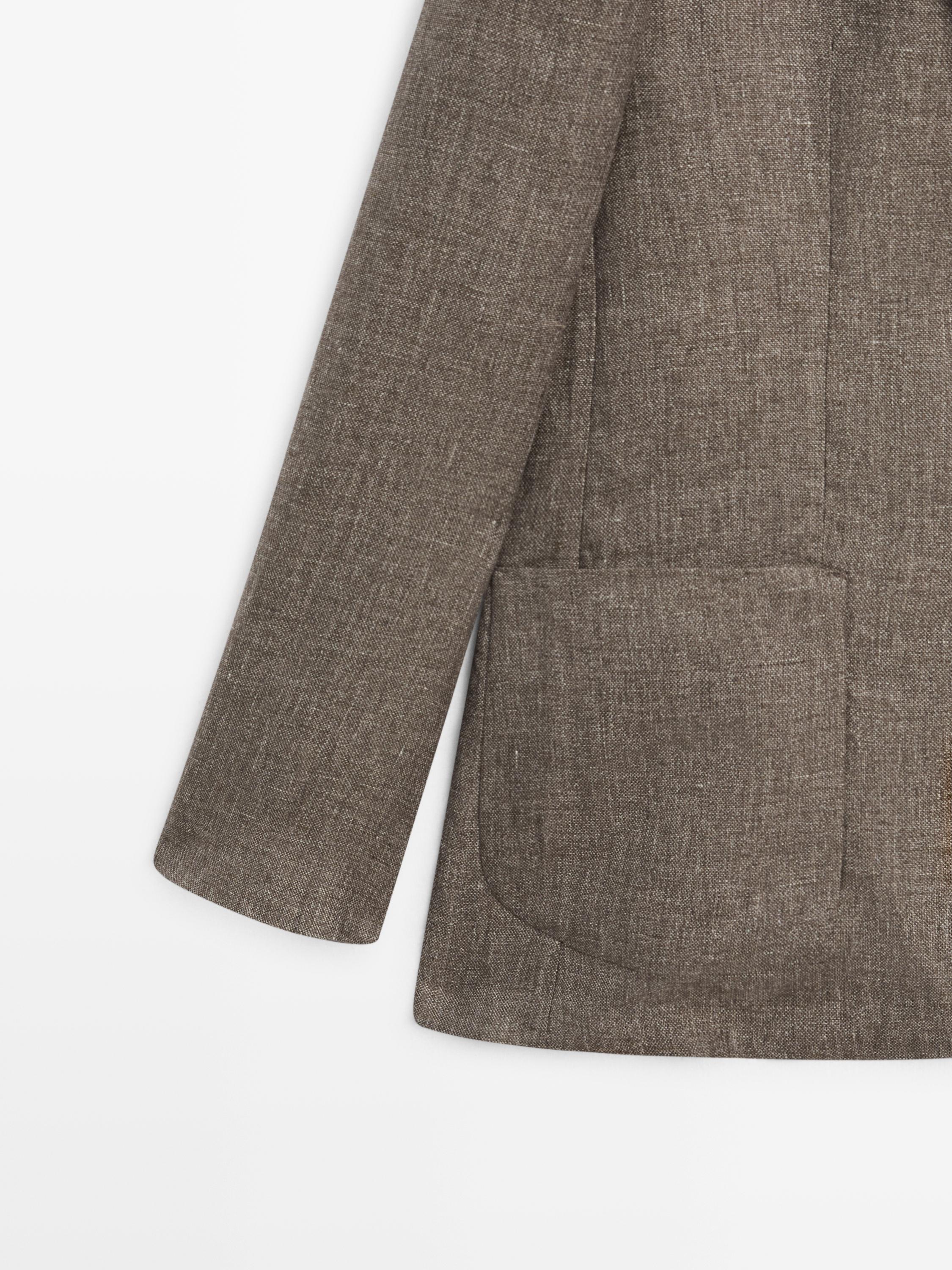 100% linen tailored marl blazer
